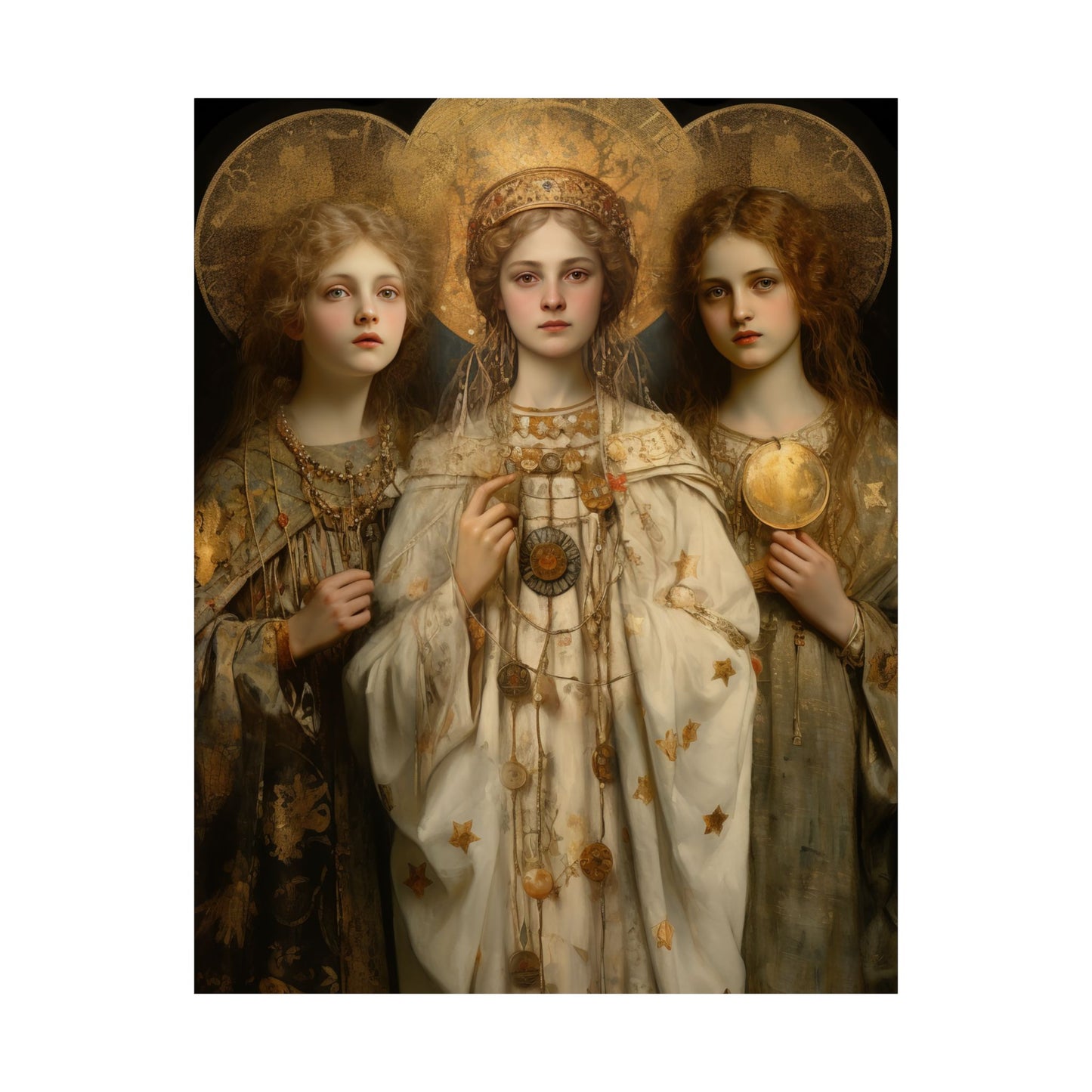 Saints Faith, Charity and Hope - Sanctified Souls Print - Multiple Sizes - Premium Matte Vertical Posters
