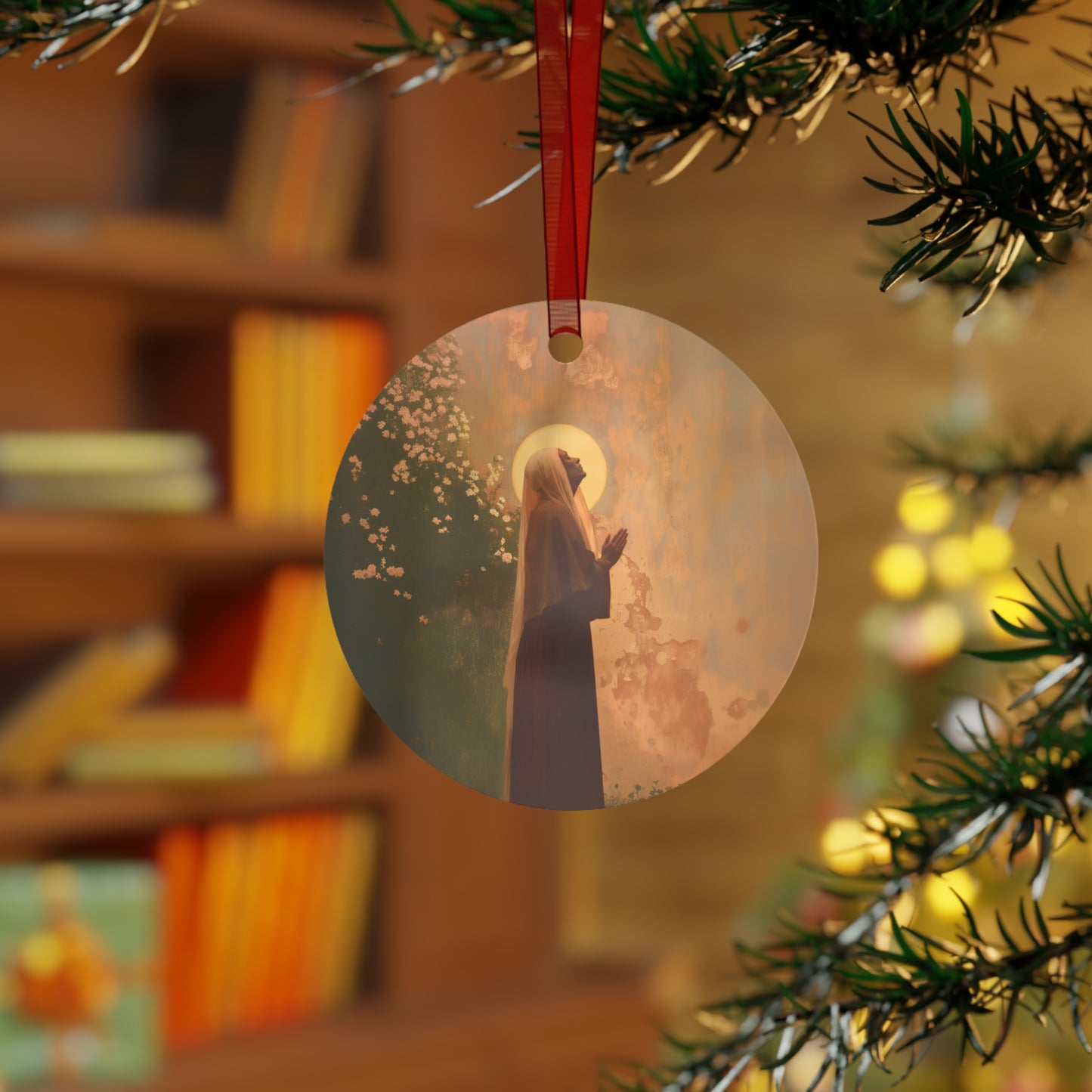 Saint Monica Metal Ornament - Religious Holiday Christmas Ornament and Keepsake - Prayer Ornament