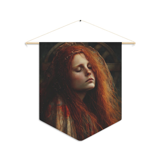 The Penitent Magdalene Wall Banner / Wall Hanging - Catholic Home Art - Saint Mary Magdalene - 18" x 21" -