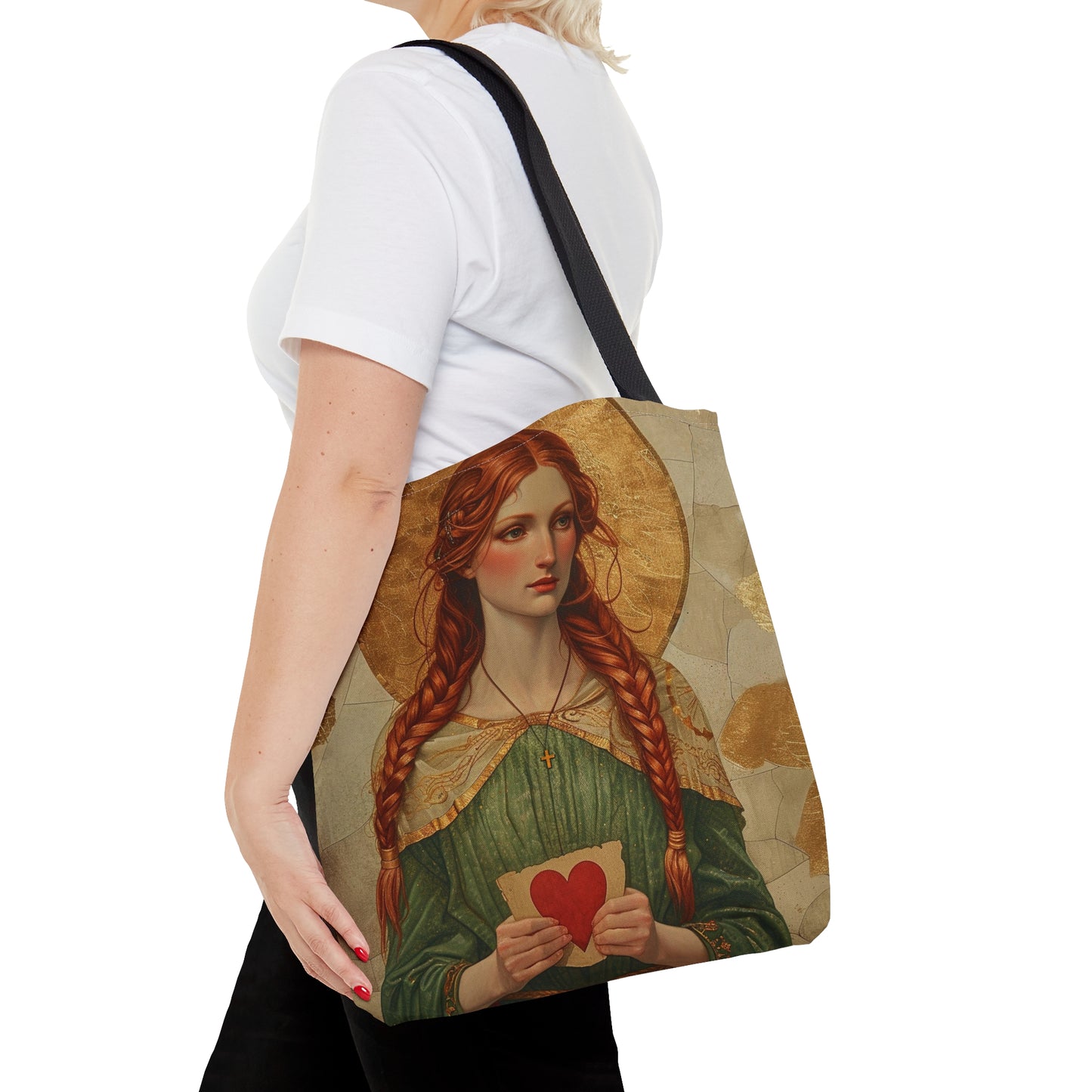Saint Dwynwen Tote Bag - Three sizes - Large Medium Small Faith Art Bag - Catholic purse - Double Sided - Patron Saint Art
