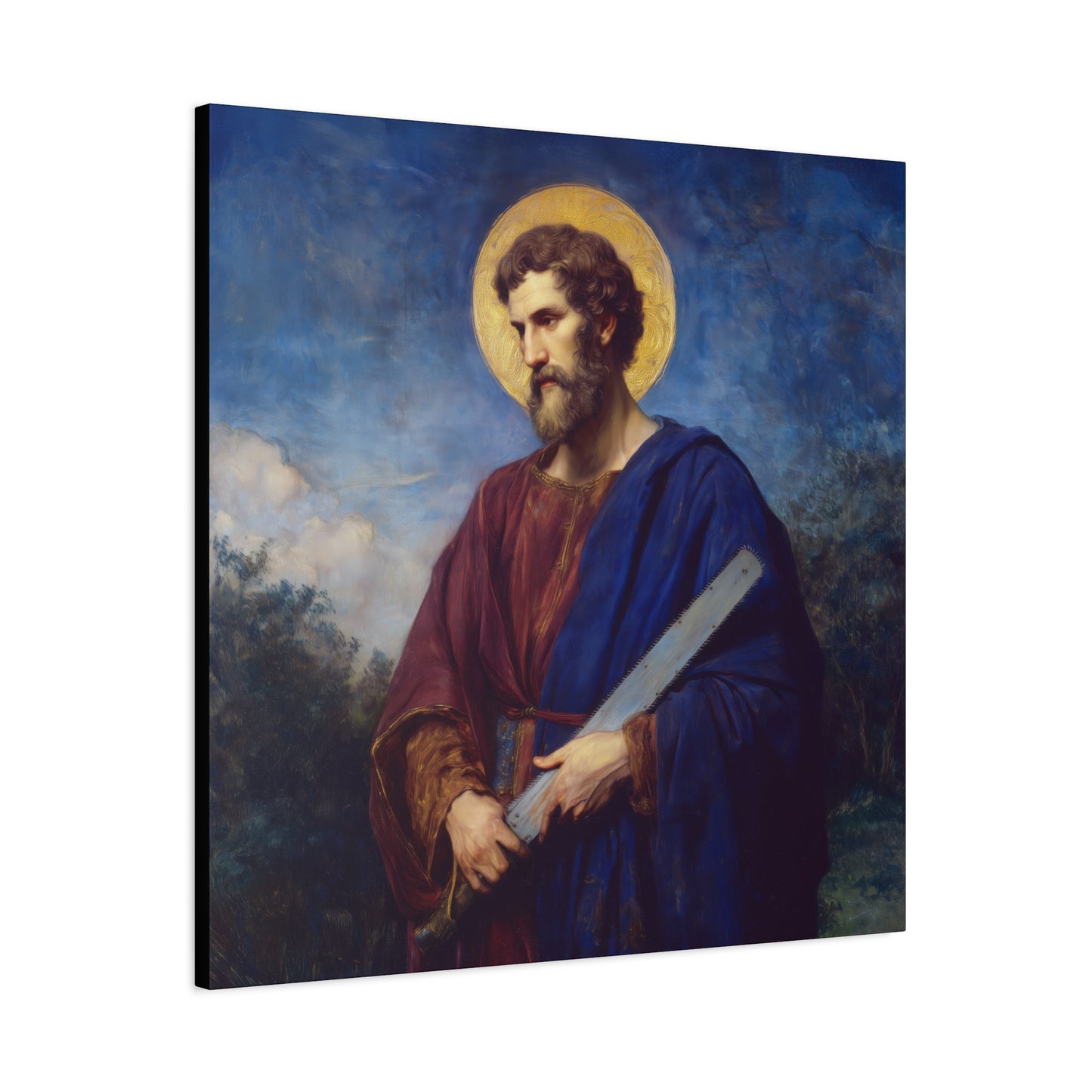 Saint Simon the Apostle  - Gallery Wrapped Canvas - Print - Religious Art for your Home - Catholic Art