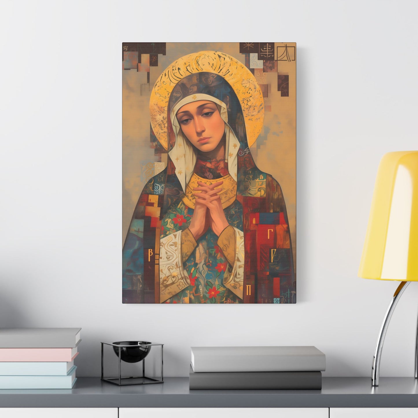 Virgin Mary - Holy Mother of Grace  - Museum Wrapped Canvas - Print - Religious Art for your Home - Catholic art print
