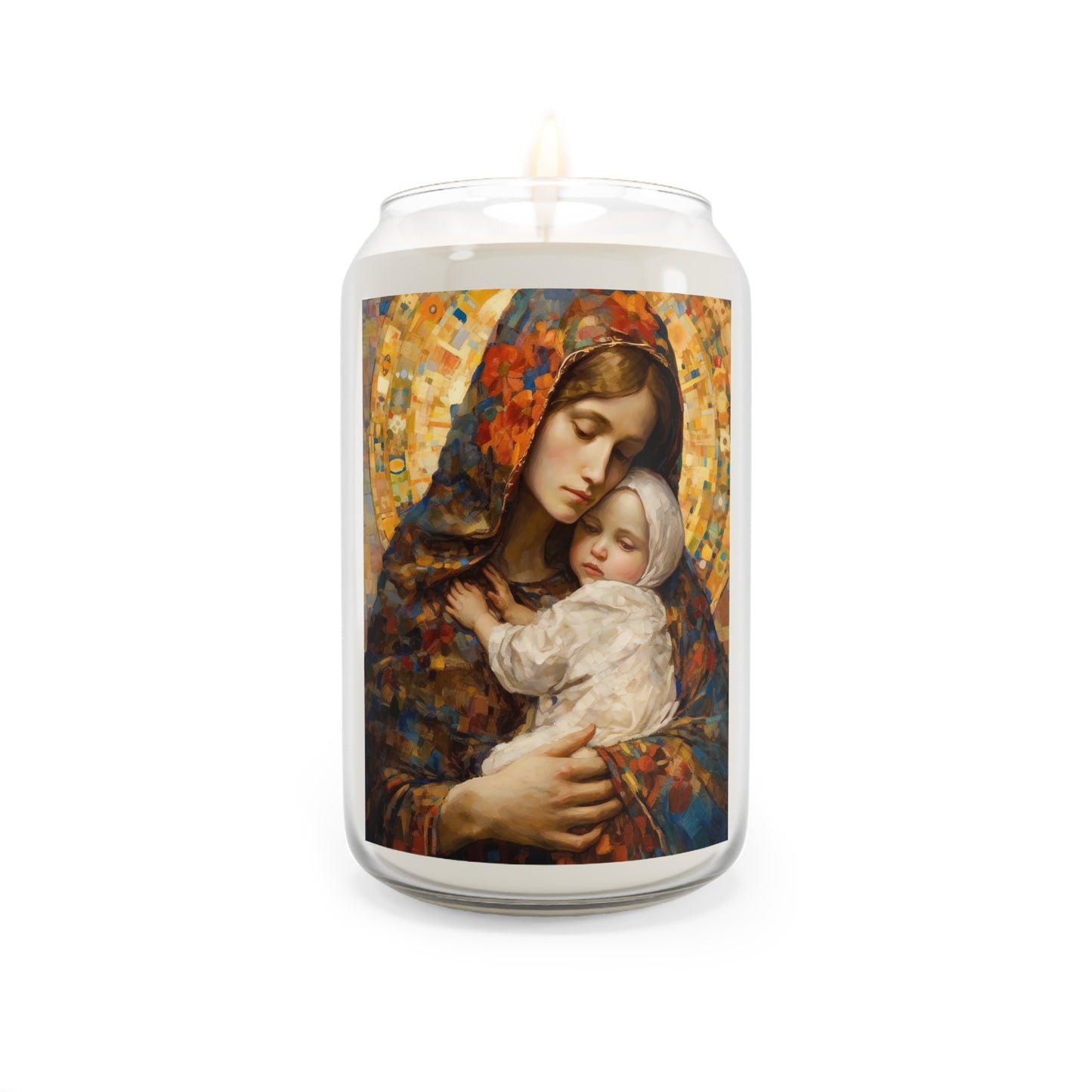 Holy Maternal Bond - Mary and the Christ Baby - Scented Prayer Candle, 13.75oz - Tall Size - Religious Prayer Candle - Catholic Art