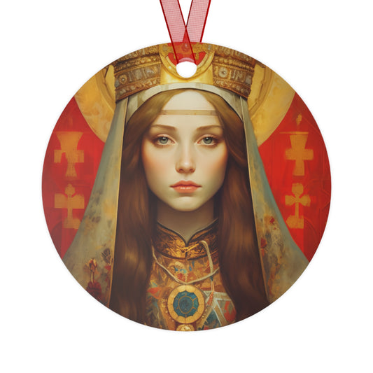 Saint Alexandra Metal Ornament - Religious Holiday Christmas Ornament and Keepsake - Double sided Keepsake Religious Ornament