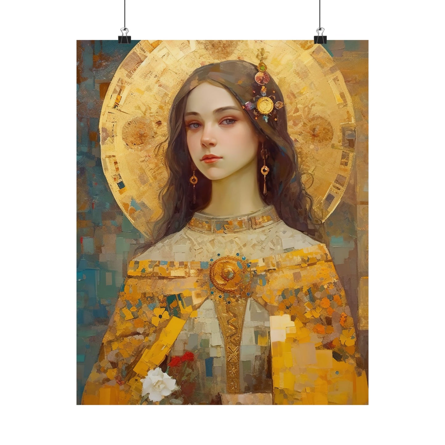 Saint Dymphna - Sanctified Souls Print - Multiple Sizes - Premium Matte Vertical Posters