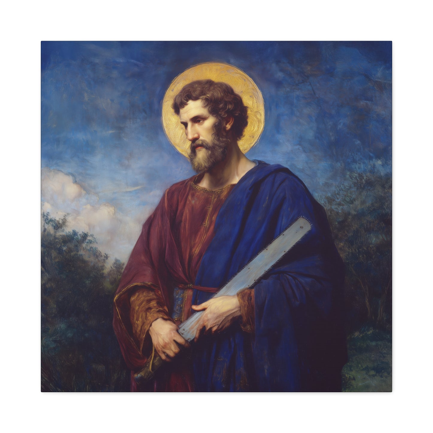 Saint Simon the Apostle  - Gallery Wrapped Canvas - Print - Religious Art for your Home - Catholic Art