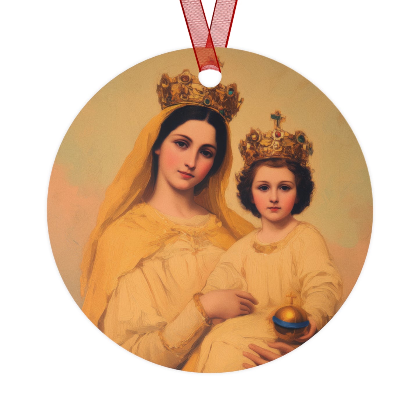 Our Lady of Prompt Succor Metal Ornament - Religious Holiday Christmas Ornament and Keepsake - Prayer Ornament