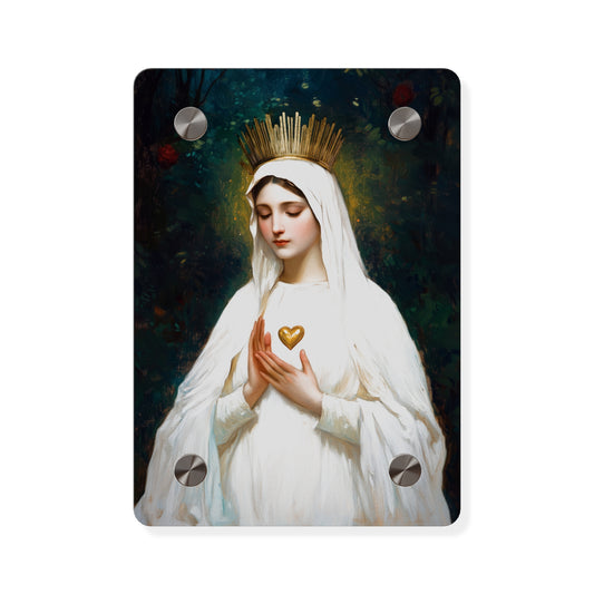Our Lady of Beauraing - Our Lady of the Golden Heart - Marian Art - Wall Art Panel - Ready to Hang Acrylic Print - Saint Art - Catholic Art