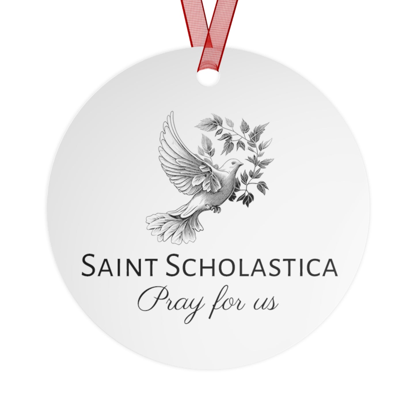 Saint Scholastica - Religious Holiday Christmas Ornament and Keepsake - Double sided Keepsake Religious Ornament