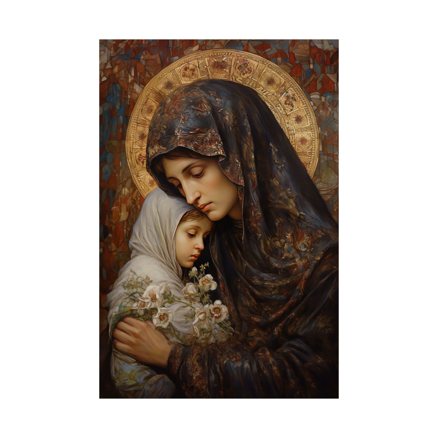 Mary, Mother of God - Protectress of Families Poster Print - Sanctified Souls Print - Multiple Sizes - Premium Posters - Catholic Art