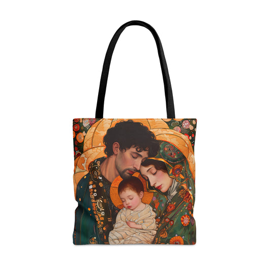 Guiding Light - Mary, Joseph, and the Infant Jesus Tote Bag - Large Medium Small Faith Art Bag - Holy Family Purse - Double Sided