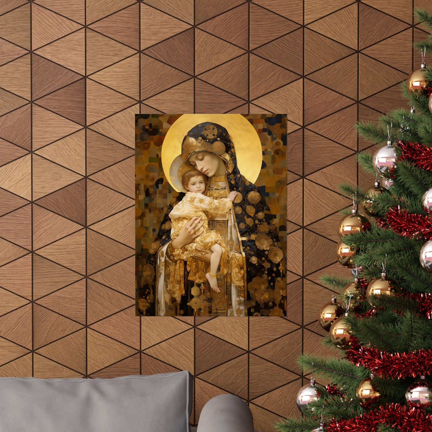 The Light of Love - Print - Sanctified Souls Print - Multiple Sizes - Premium Matte Vertical Posters - Madonna and the Christ Child