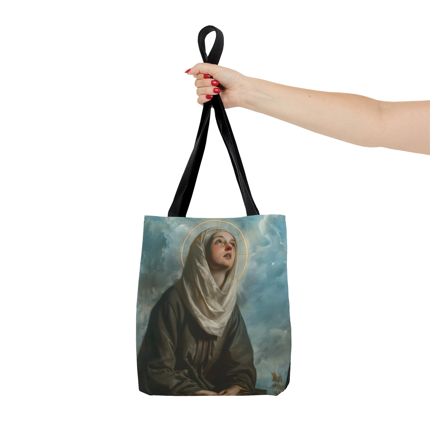Saint Margaret of Cortona Tote Bag - Purse - Three sizes - Faith Art Bag - Catholic faith inspired carry-all purse - Double Sided