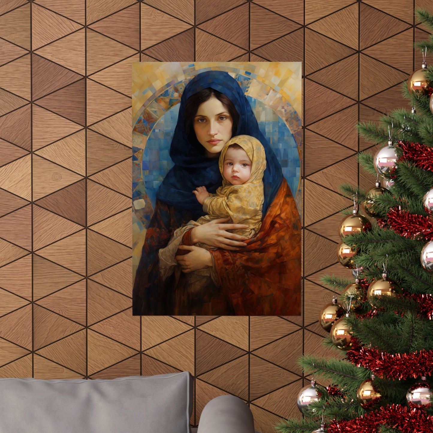 Maternal Seraph - Virgin Mary and Infant Jesus - Multiple Sizes - Premium Matte Vertical Posters - Christ Child and Mother Mary
