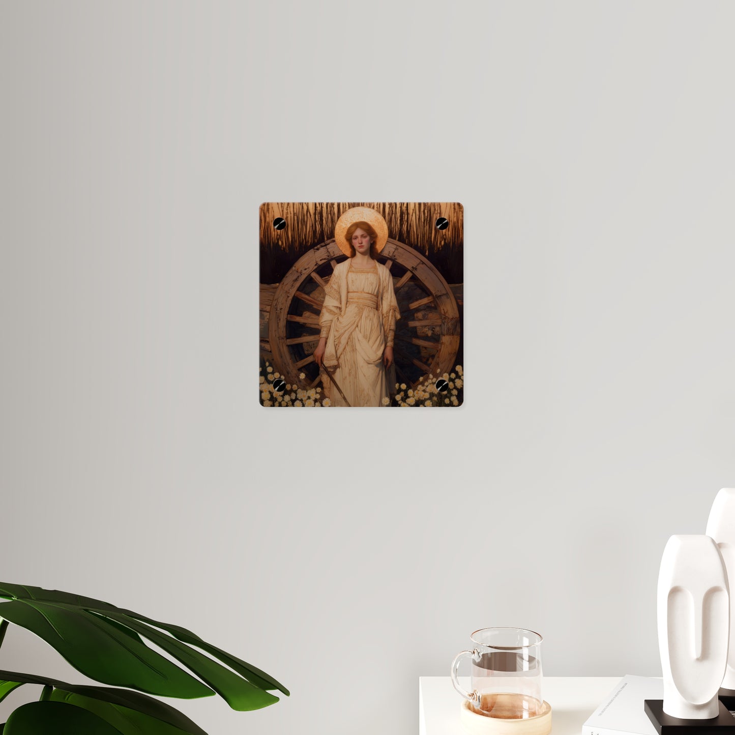 Saint Catherine of Alexandria Wall Art Panel - Ready to Hang Acrylic Print - Catholic Saint Art - Patron Saint Print - No Frame needed