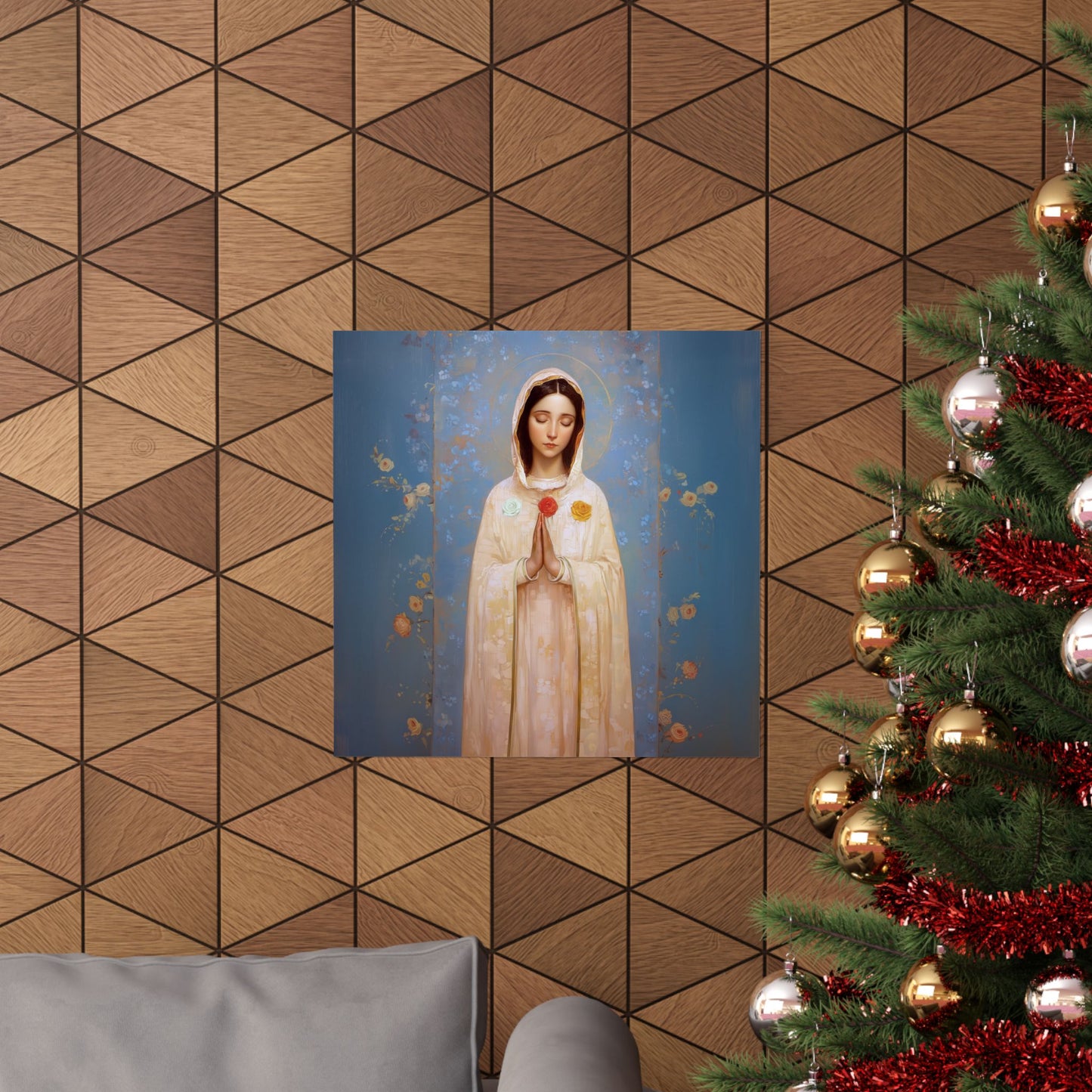 Rosa Mystica - Mystical Rose - Mother Mary - Marian Art - Sanctified Souls Print - Multiple Sizes - Premium Vertical Posters