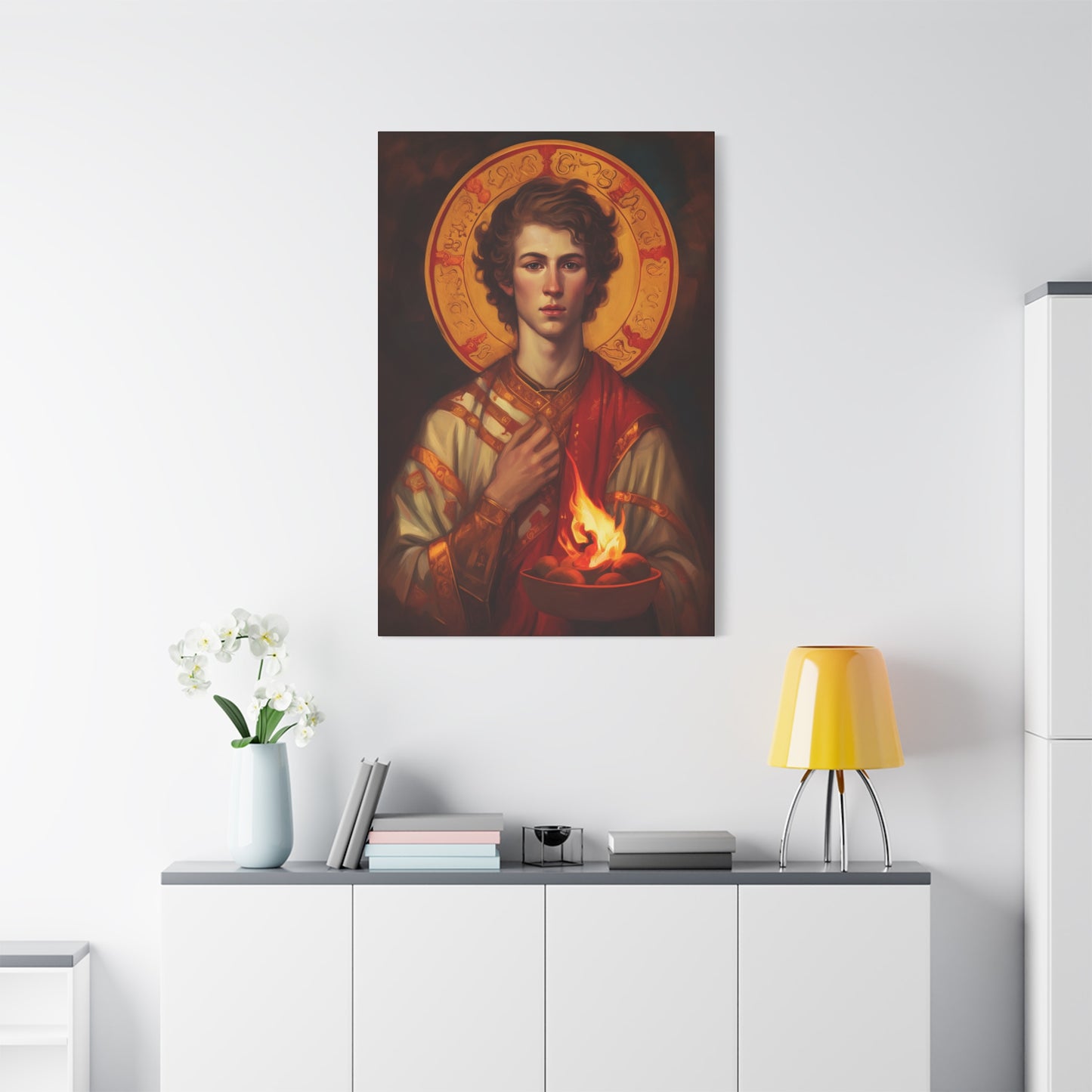 Saint Lawrence Deacon and Martyr Canvas Print - Multiple Sizes - Catholic Home art - Museum Wrapped Canvas - Sanctified Souls Print