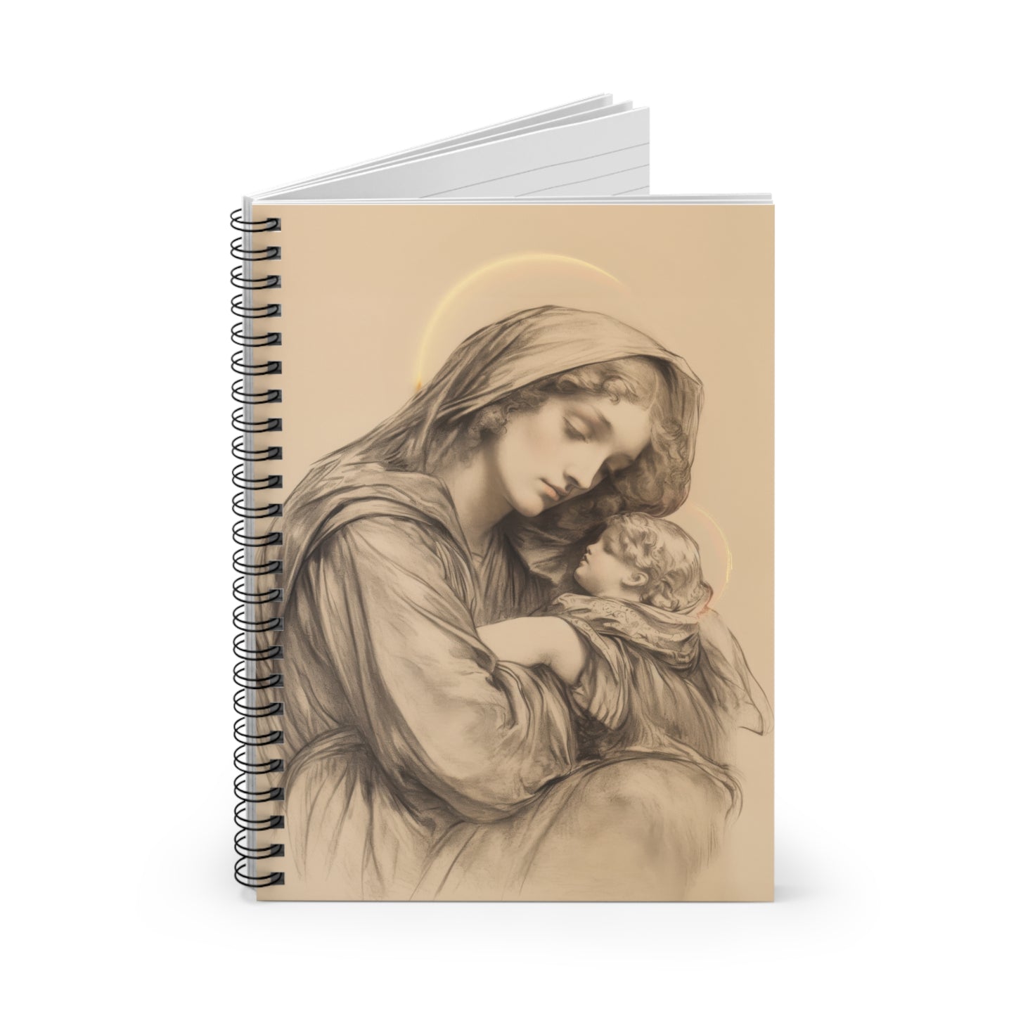Grace Unveiled - The Nativity of the Virgin Mary - Sanctified Souls Art - Spiral Notebook - Ruled - Catholic Religious - Devotional Daily