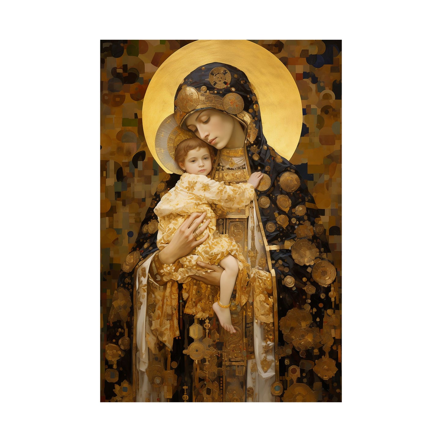 The Light of Love - Print - Sanctified Souls Print - Multiple Sizes - Premium Matte Vertical Posters - Madonna and the Christ Child