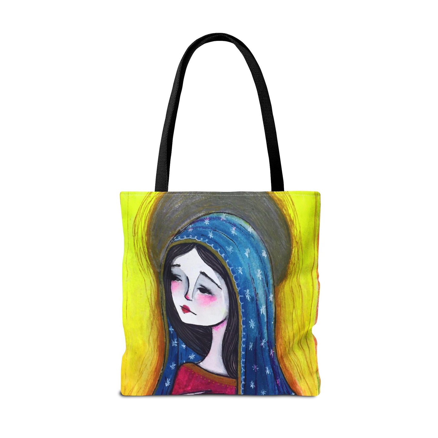 Our Lady of Guadalupe Tote - Hand-Drawn Catholic Art - Prayer Bag | Marian Devotional Tote | Sanctified Solocosmo Religious Tote