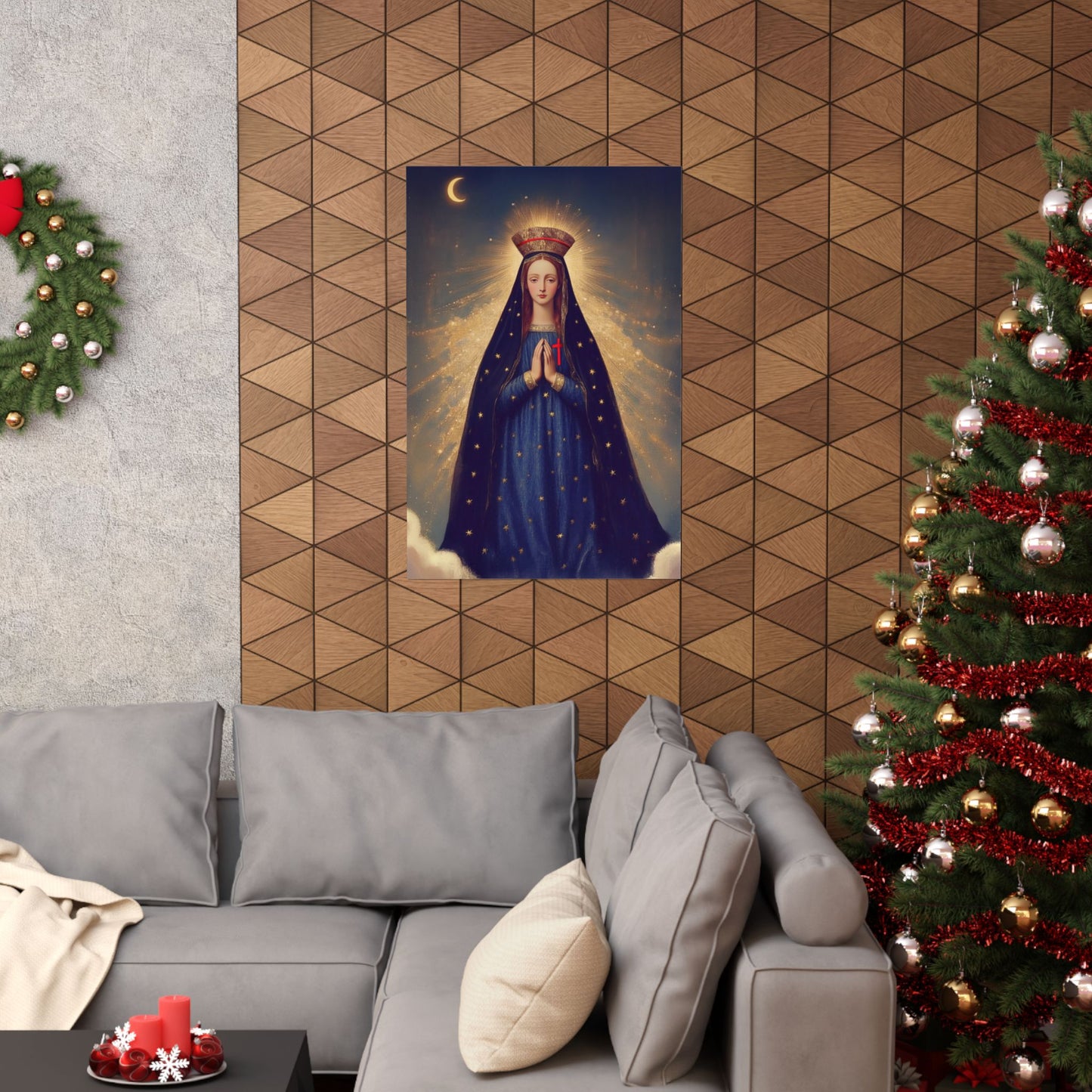 Our Lady of Pontmain -  Sanctified Souls Print - Multiple Sizes - Premium Posters - Catholic Art - Christian Home - Mother Mary Art