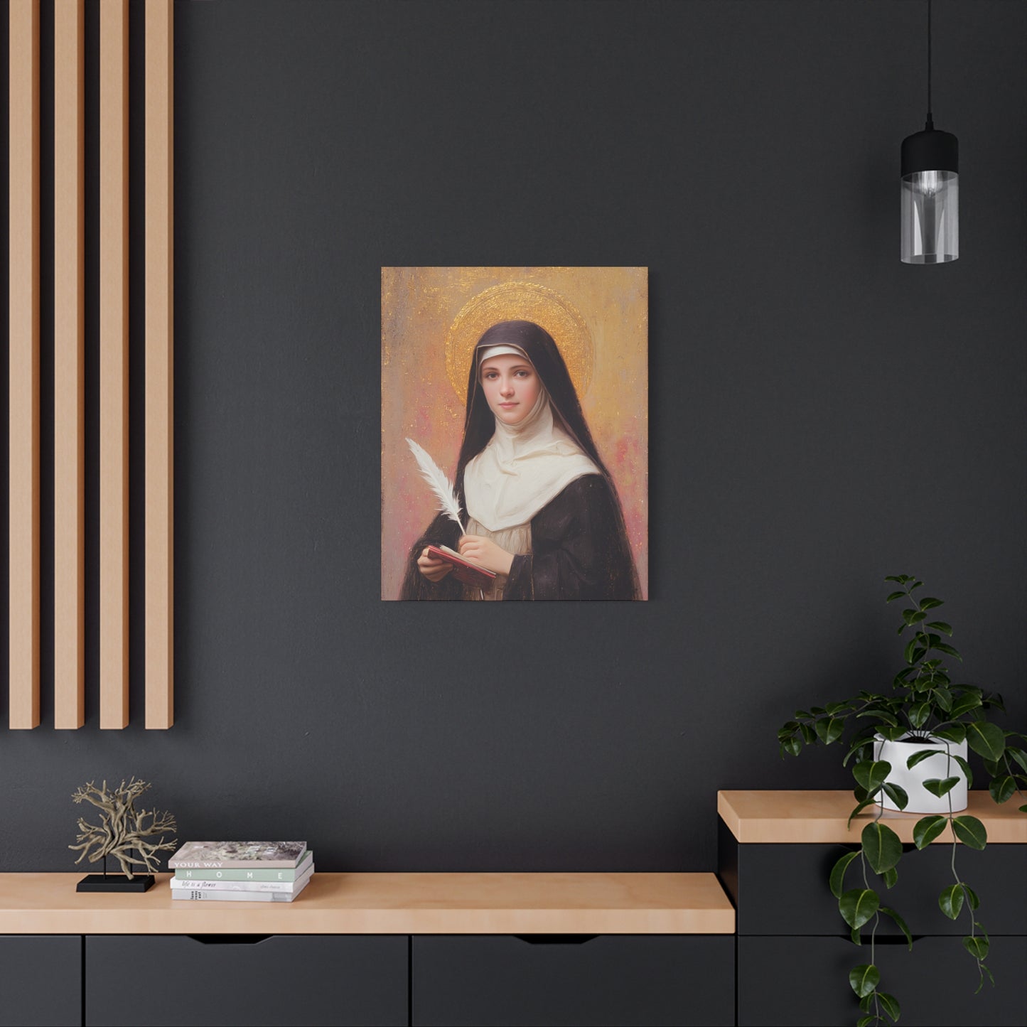 Saint Mechtildis / Mechtide of Hefta / Mechthild of Hackeborn - Gallery Wrapped Canvas - Print - Religious Art for your Home - Catholic Art