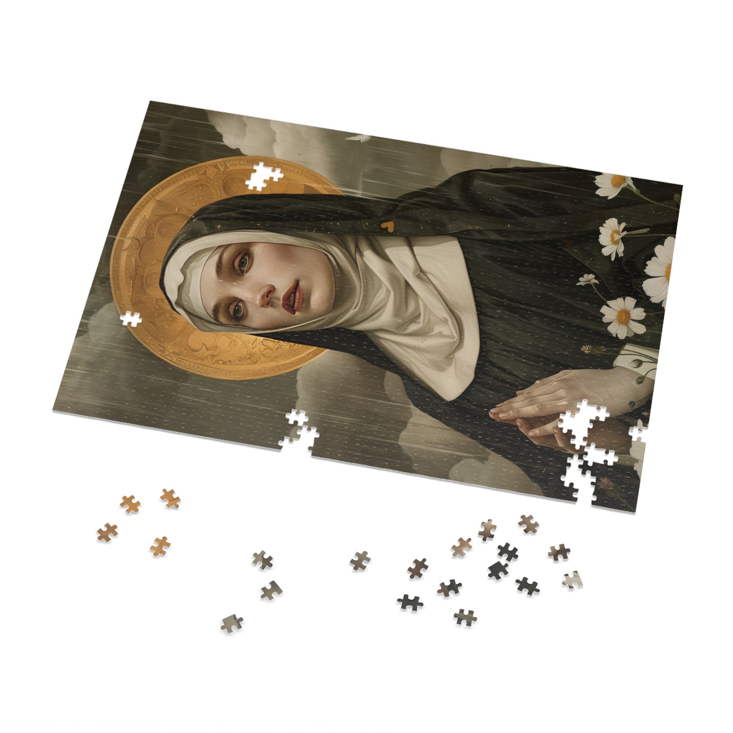 Saint Scholastica - Puzzle and Keepsake Tin - Religious Jigsaw Puzzle (30, 110, 252, 500,1000-Piece) - Religious Puzzle