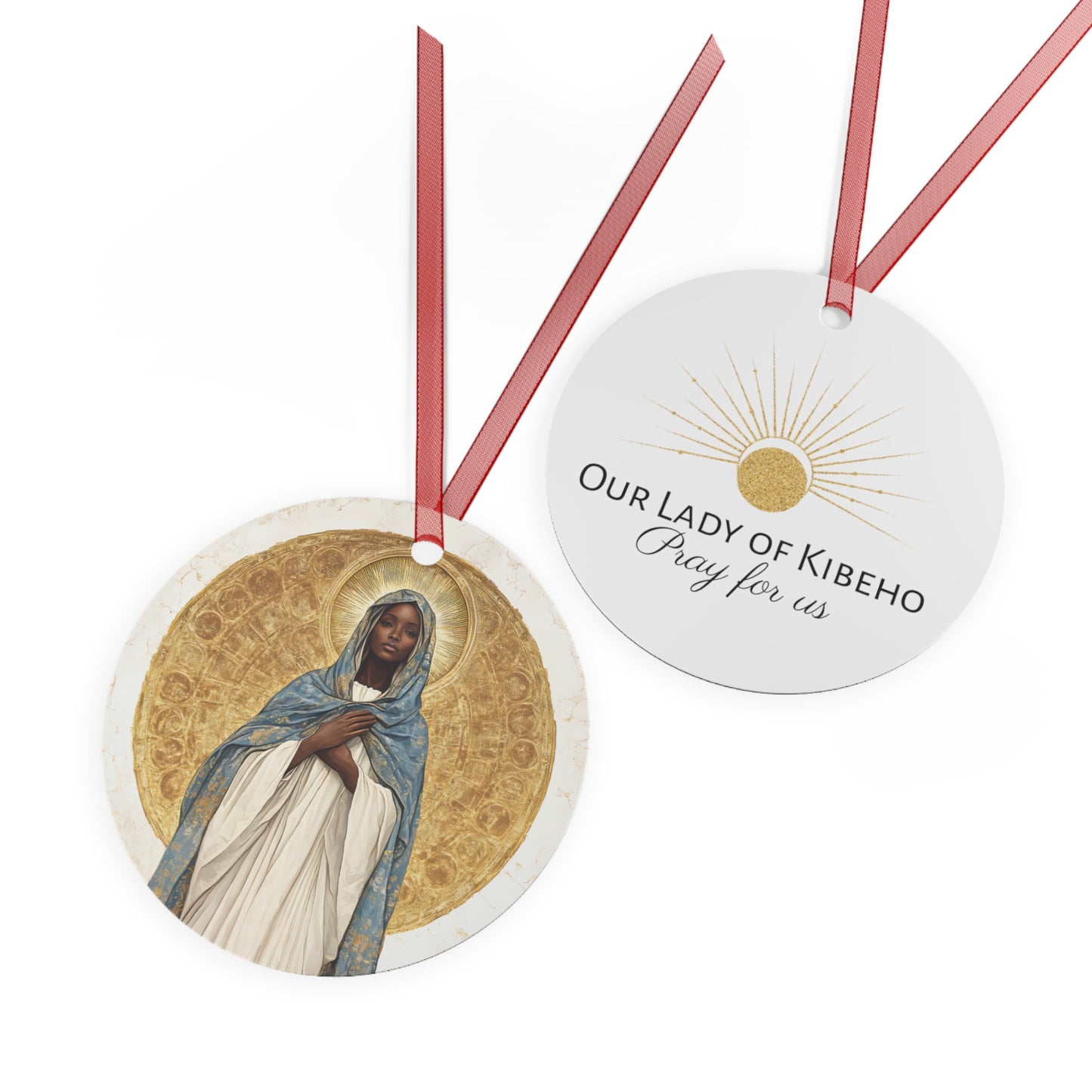 Our Lady of Kibeho- The Vision of Divine Peace Metal Ornament - Religious Holiday Christmas Ornament and Keepsake - Catholic Keepsake