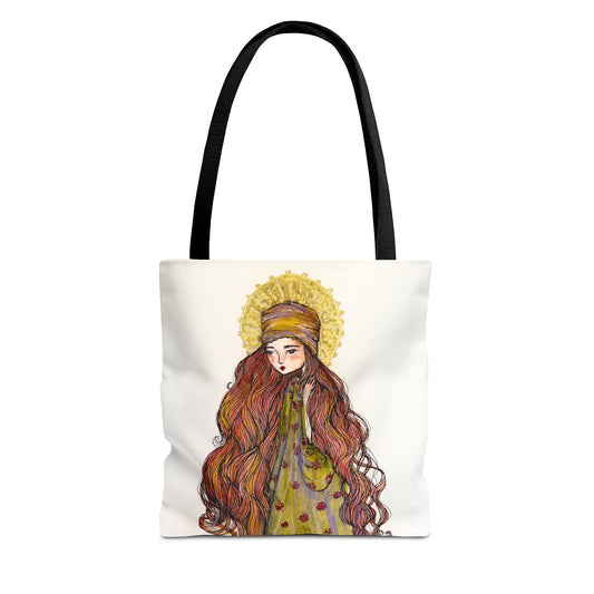 Saint Mary Magdalene Catholic Tote Bag | Christian Devotional Bag | Hand-Drawn Sacred Art Tote | Double Sided Religious Tote