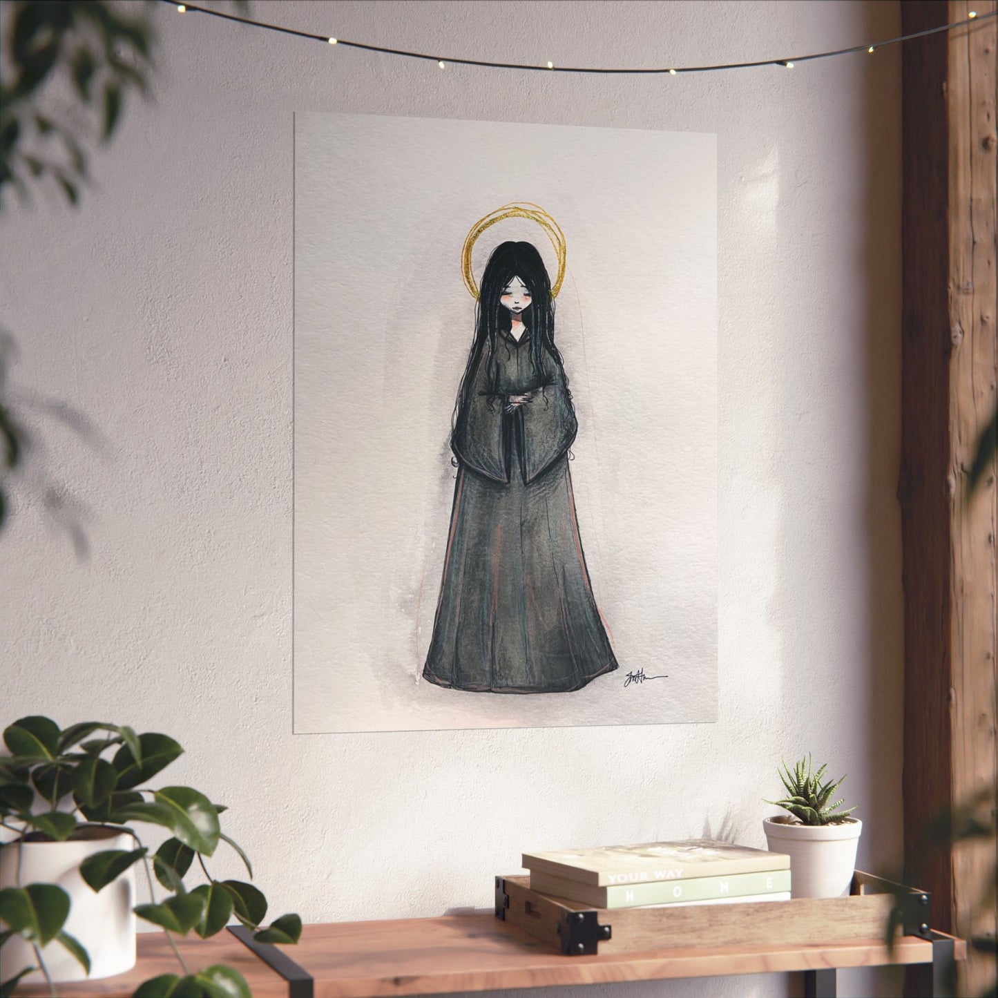 Blessed Mary Magdalen Kiota Hand-Drawn Catholic Art Print | Martyrs of Japan Devotional Wall Art | Sanctified Solocosmo Religious Poster