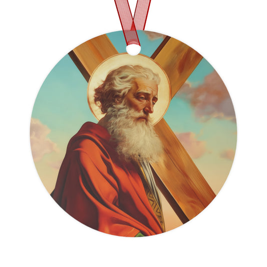 Saint Andrew the Apostle Metal Ornament - Religious Holiday Christmas Keepsake - Religious Catholic Tree Ornament - Christmas Gift