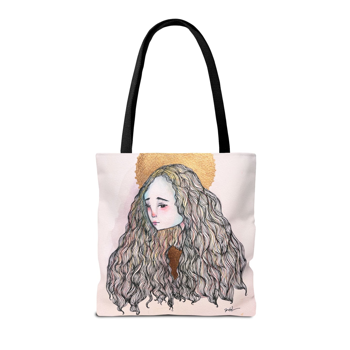 Saint Philomena Tote - Hand-Drawn Catholic Art - Prayer Bag | Christian Devotional Tote | Sanctified Solocosmo Religious Tote