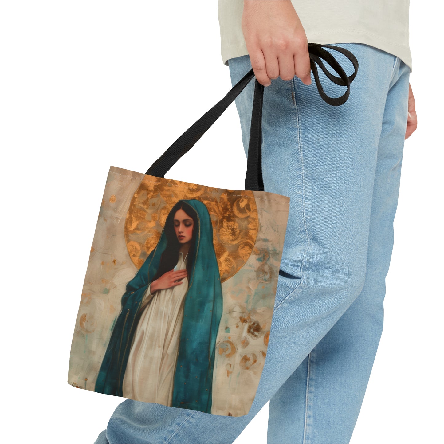 Serene Devotion - Mary's Compassionate Heart Tote Bag - Large Medium Small Faith Art Bag - Catholic Faith Purse - Religious Carry All