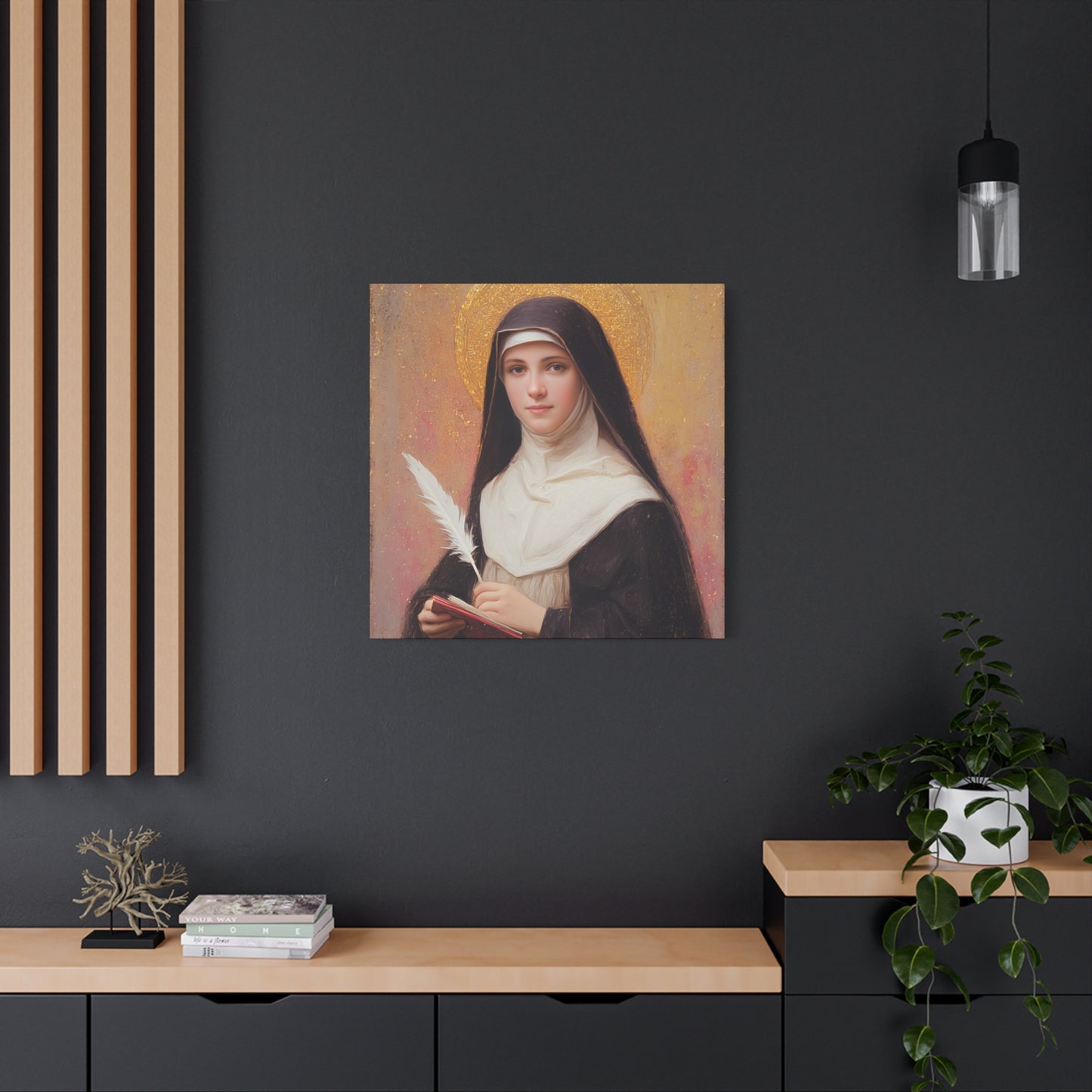 Saint Mechtildis / Mechtide of Hefta / Mechthild of Hackeborn - Gallery Wrapped Canvas - Print - Religious Art for your Home - Catholic Art