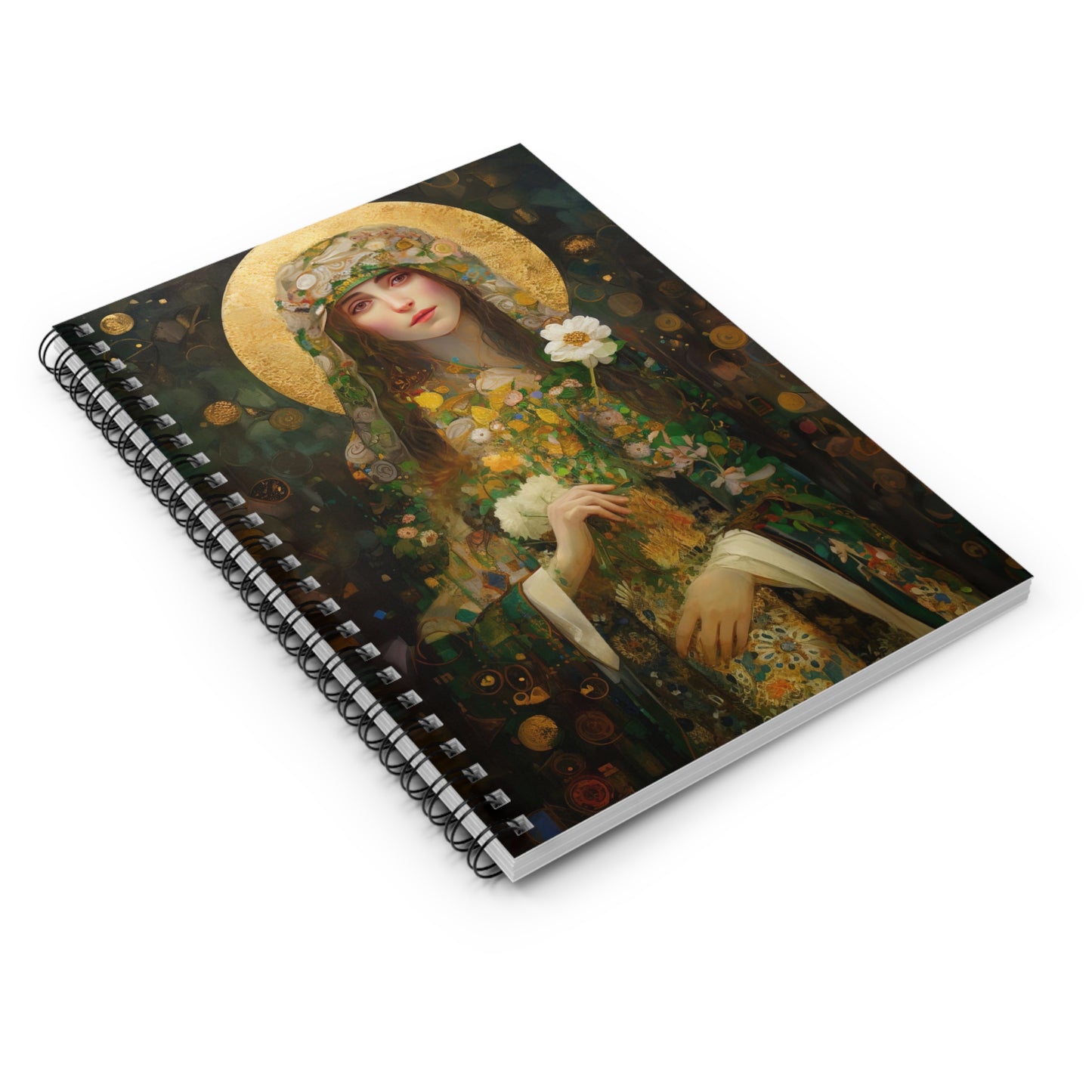 Saint Regina Journal - Sanctified Souls Art - Religious Based Notebook - Spiral Notebook - Ruled Line