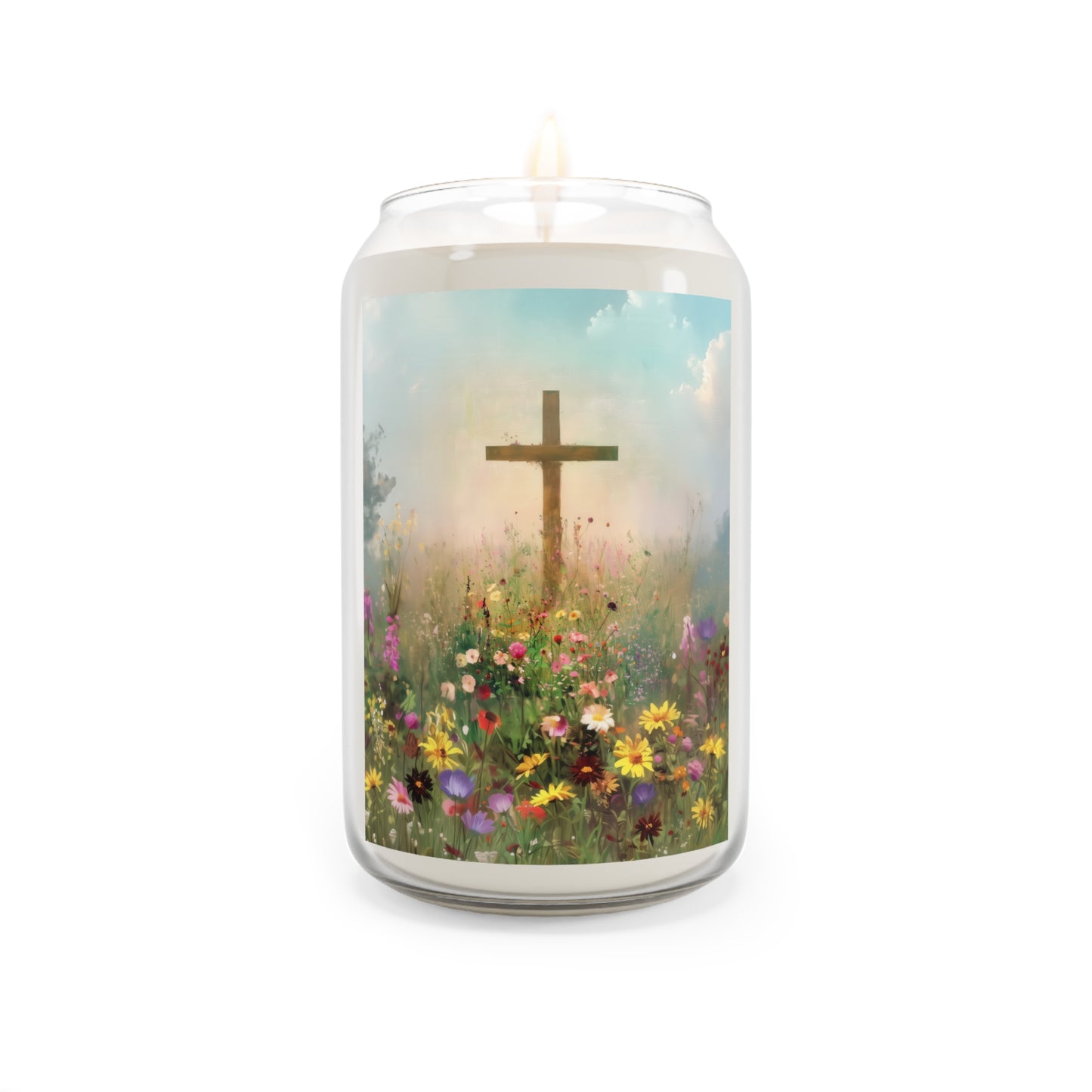 The Cross That Called the Earth to Life - Scented Prayer Candle, 13.75oz - Tall Size - Religious Prayer Candle - Catholic Saint