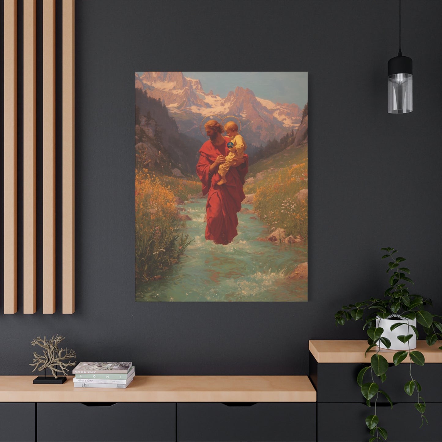 Saint Christopher  - Museum Wrapped Canvas - Sanctified Souls Print - Religious Art for your Home