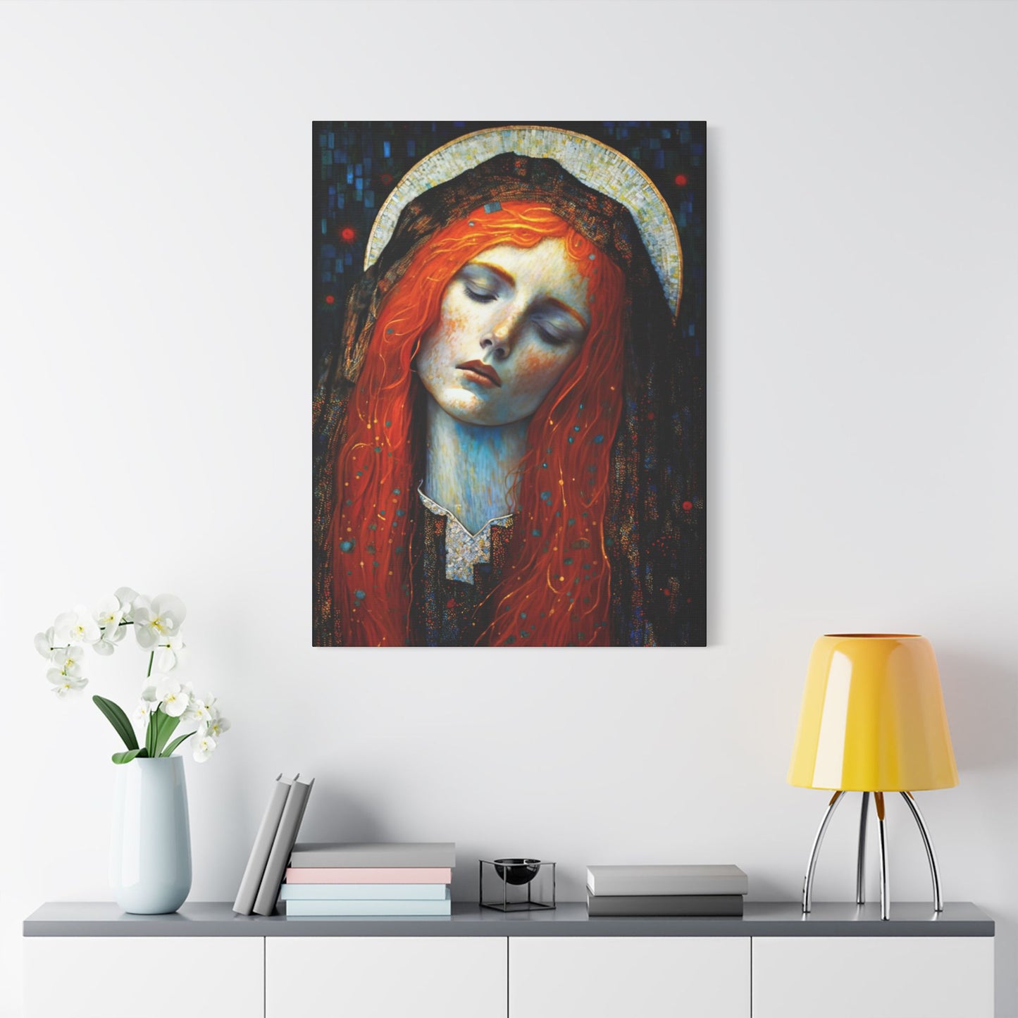 Embracing Grace - Saint Mary Magdalene Canvas Print - Multiple Sizes - Catholic Home art - Museum Wrapped Canvas - Sanctified Souls Print