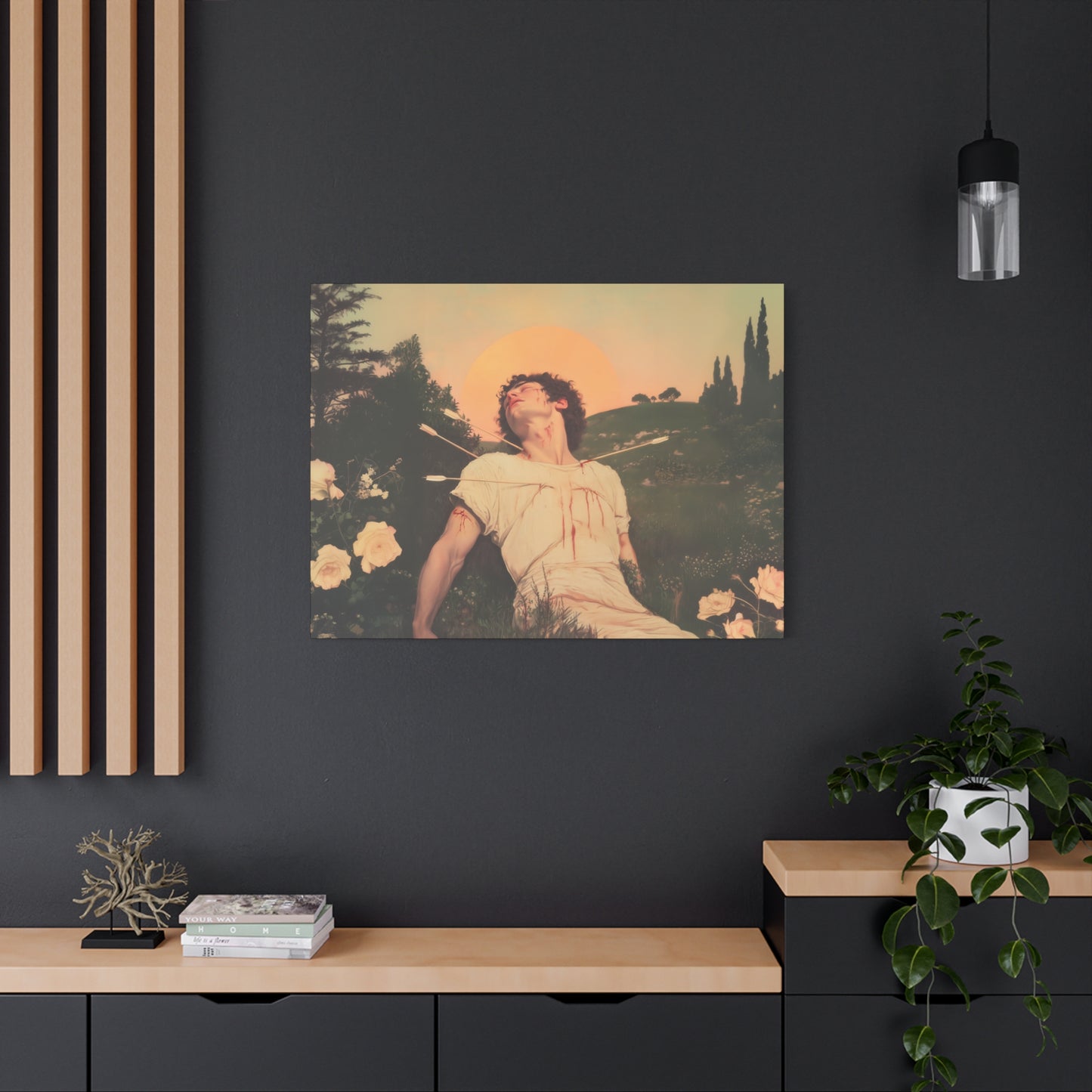 Saint Sebastian -  Museum Wrapped Canvas - Sanctified Souls Print - Religious Art for your Home - Catholic Patron Saint Art