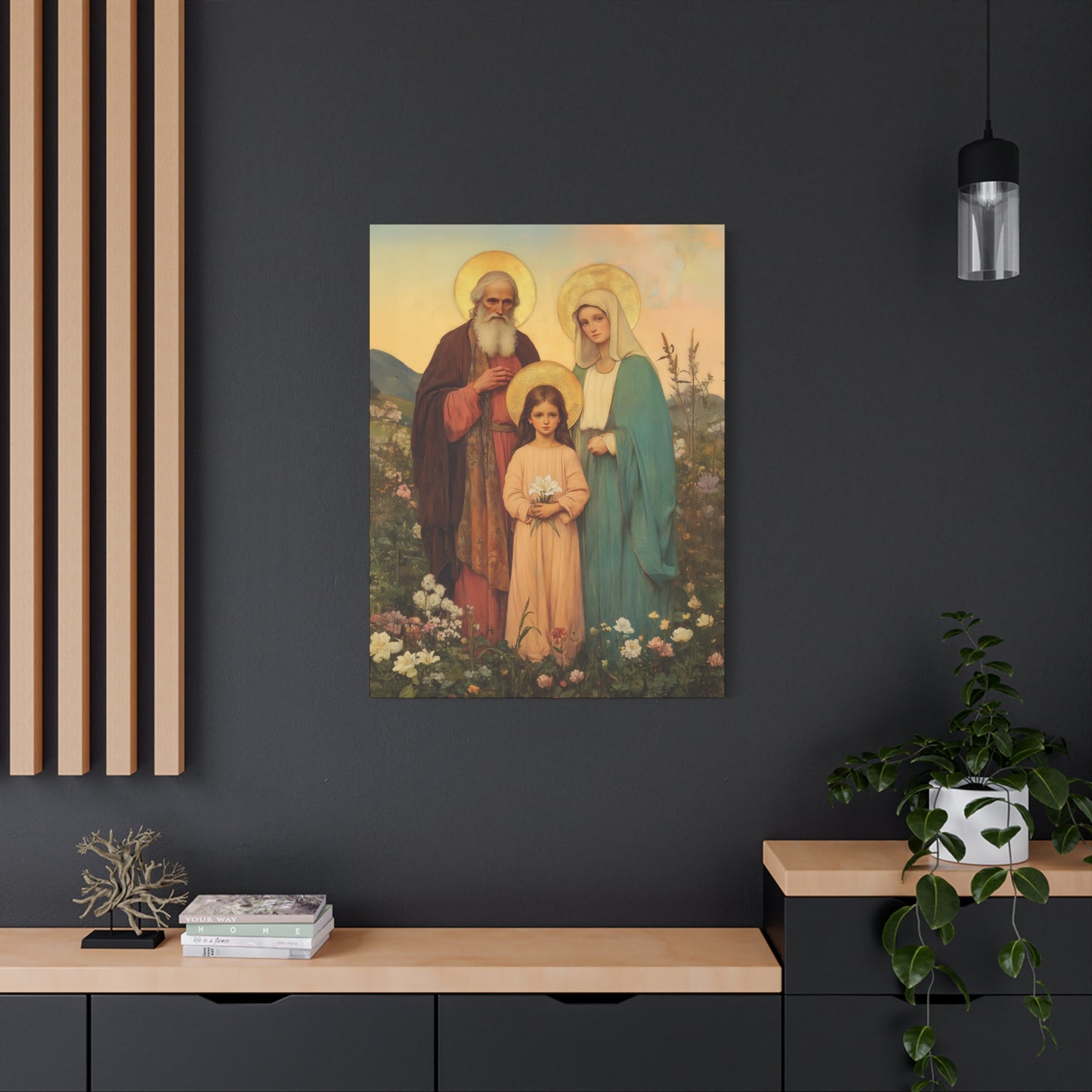 Saints Joachim and Anne with Young Mary - Gallery Wrapped Canvas - Print - Religious Art for your Home - Catholic Art