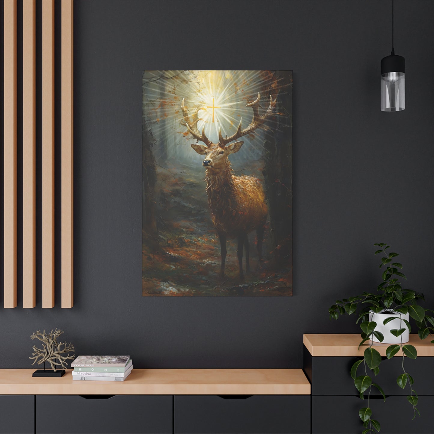 The Stag of Saint Hubert / Saint Hubertus Stag - Museum Wrapped Canvas - Sanctified Souls Print - Religious Art for your Home