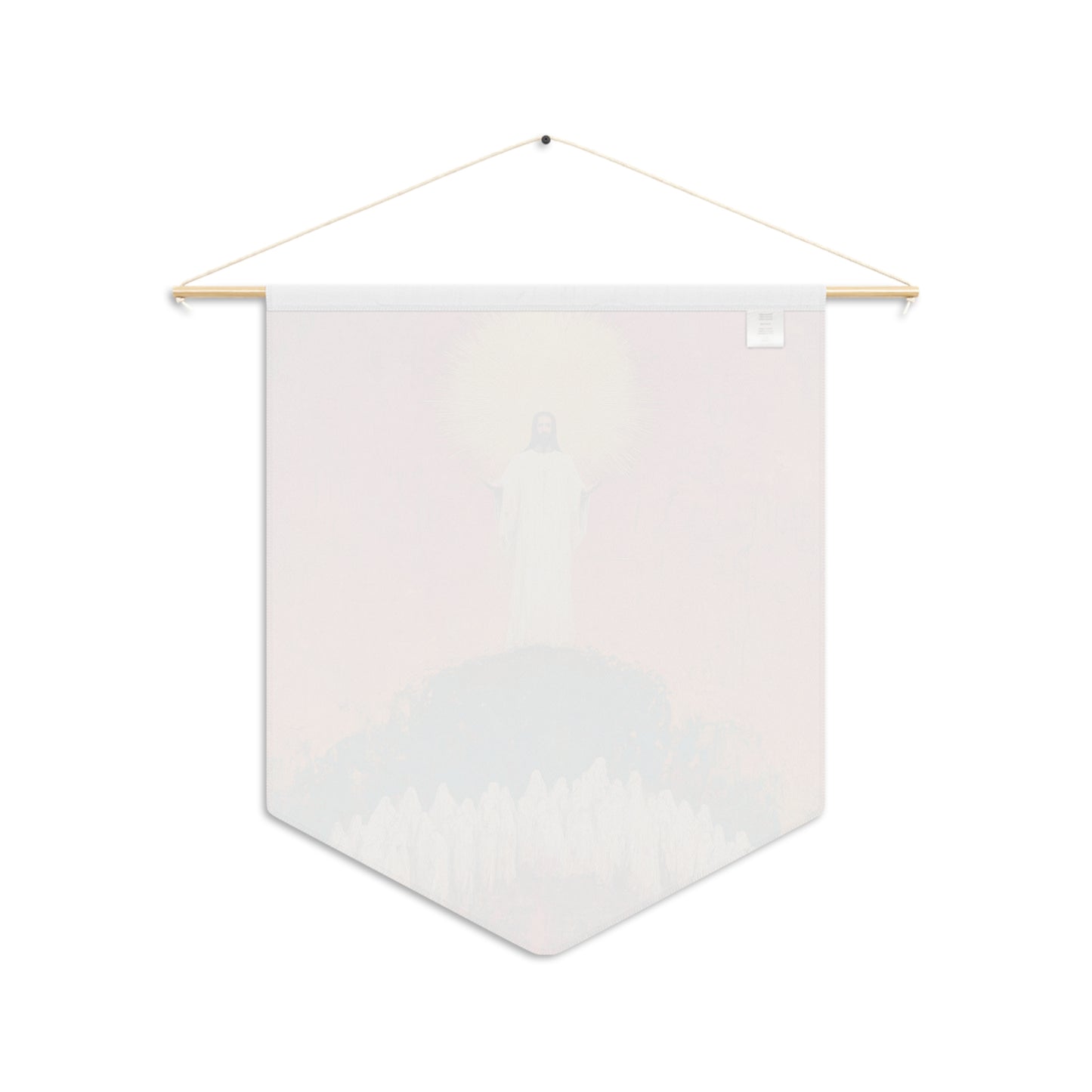 Light Pierced the Abyss Pennant / Banner / Wall Hanging - Prayer room art - Catholic Home - 18" x 21"