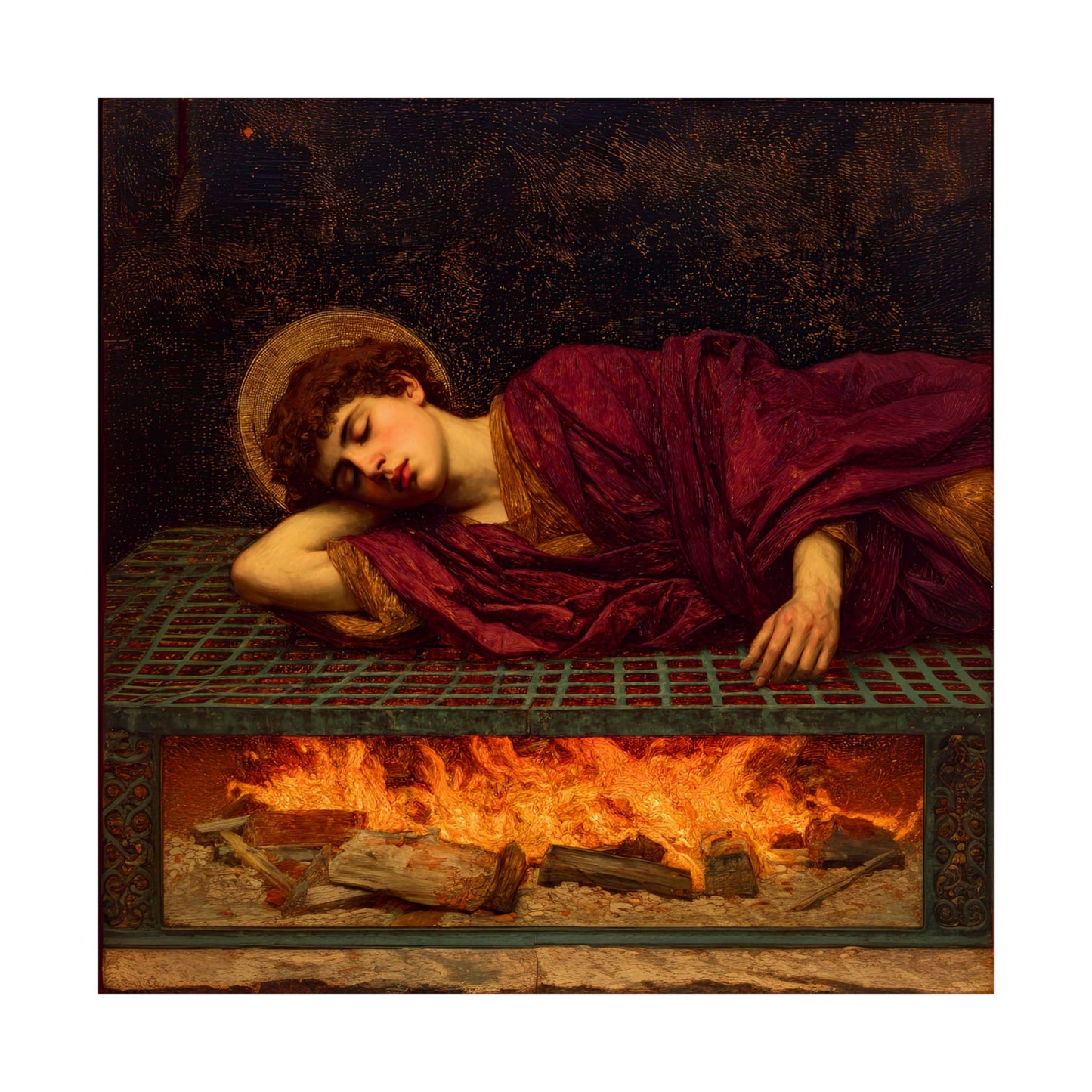 Saint Lawrence  - Sanctified Souls Print - Multiple Sizes - Premium Posters - Catholic Art - Christian Home Decor Artwork