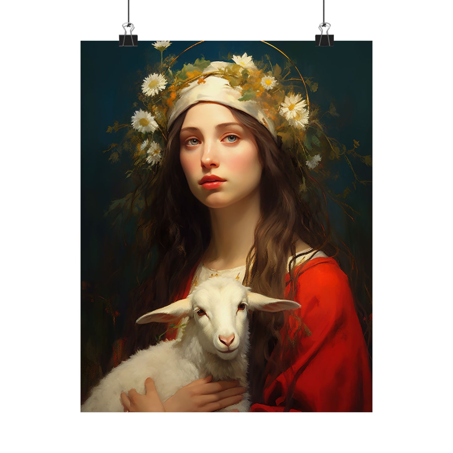 Saint Agnes of Rome Print - Sanctified Souls Print - Multiple Sizes - Premium Matte Vertical Posters