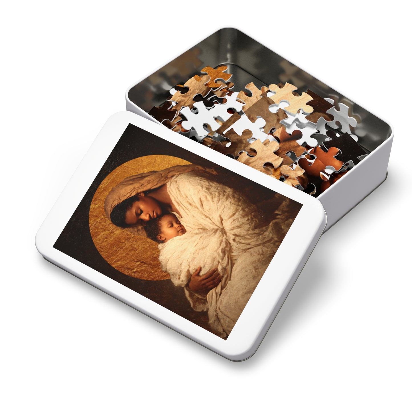 Our Lady of the Manger - Mother Mary and the Christ Child - Puzzle & Keepsake Tin - Religious Jigsaw Puzzle (30, 110, 252, 500,1000-Piece)