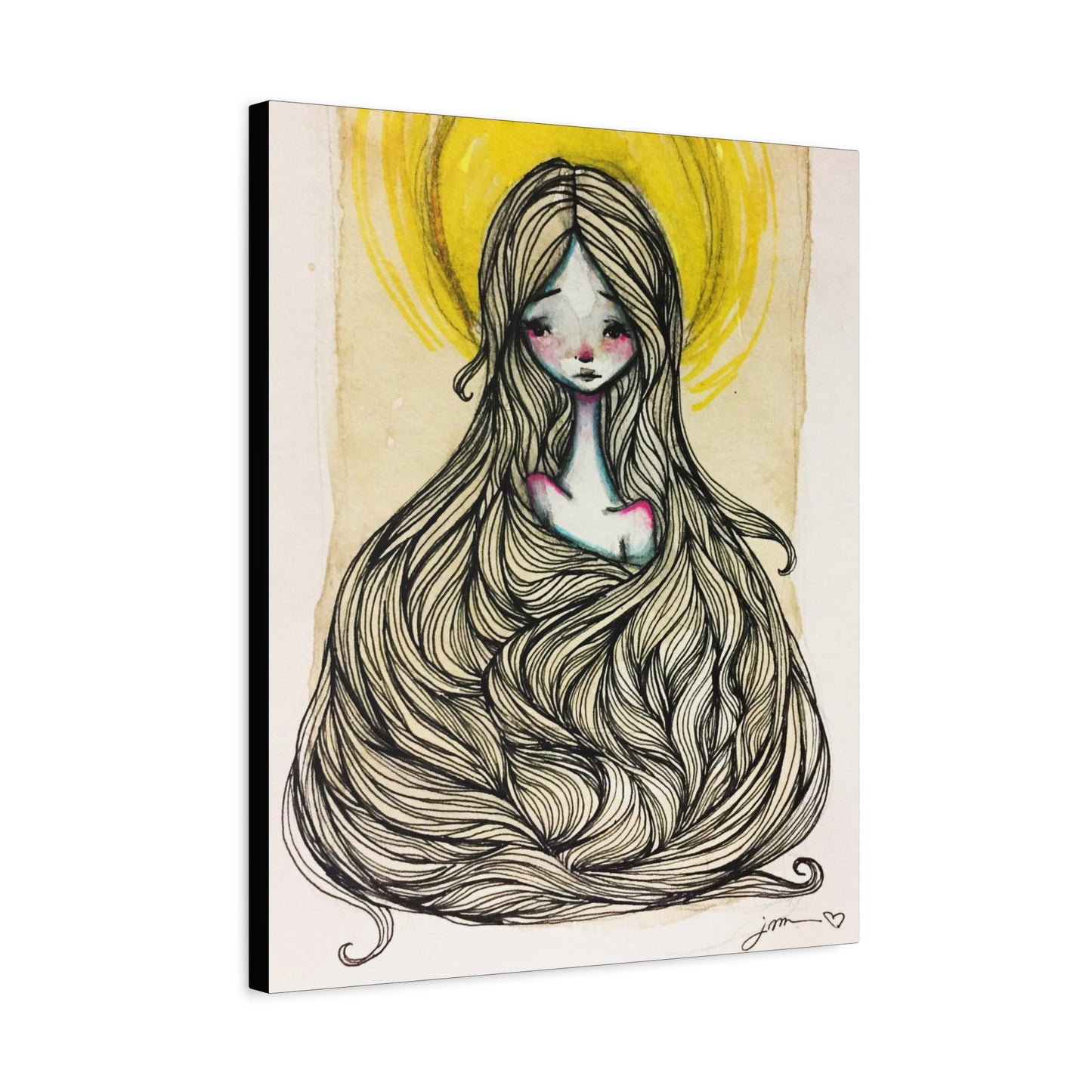Saint Agatha of Sicily Canvas Print - Hand-Drawn Catholic Art Print | Christian Sacred Wall Art | Sanctified Solocosmo Religious Artwork