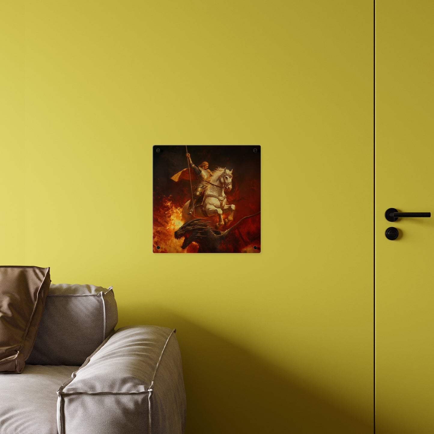 Saint George Wall Art Panel - Ready to Hang Acrylic Print - Catholic Saint Art - Patron Saint Print - No Frame needed