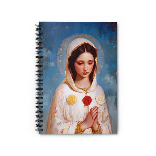 Rosa Mystica - Mystical Rose - Mother Mary - Marian Art - Journal - Sanctified Souls Art - Religious Based Notebook - Spiral