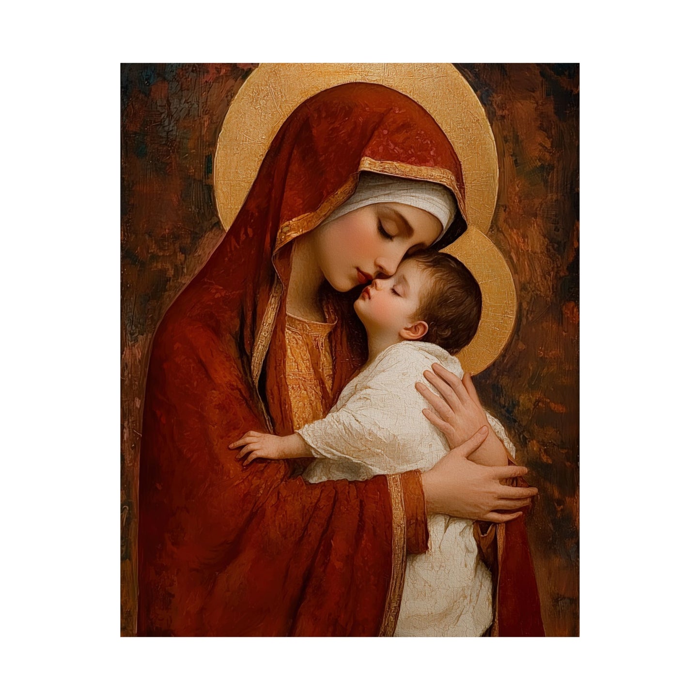 Our Lady of Tenderness - Mother Mary and the Christ Child - Marian Art - Sanctified Souls Print - Multiple Sizes - Premium Vertical Posters