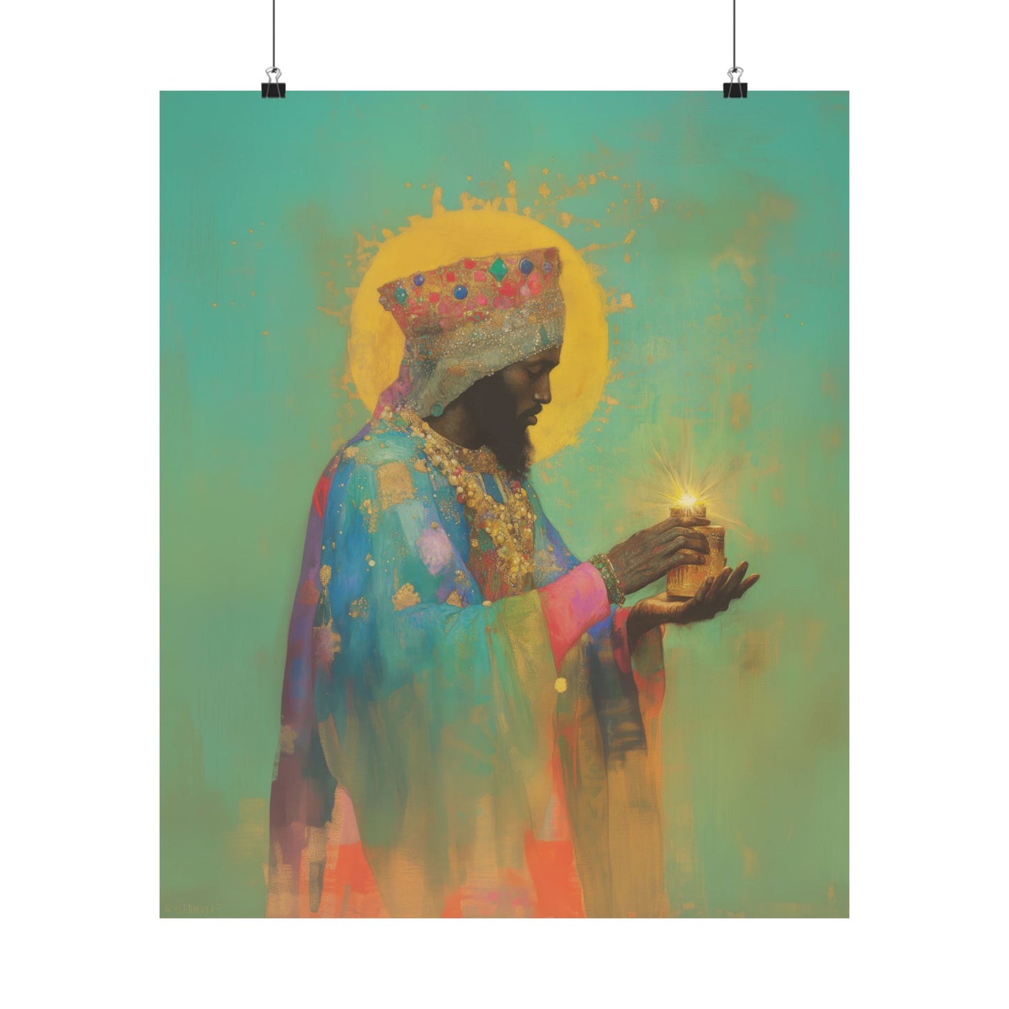 Balthazar and the Gift of Foretold Sorrow - 3 Wise Men - Sanctified Souls Print - Multiple Sizes - Premium Matte Vertical Posters